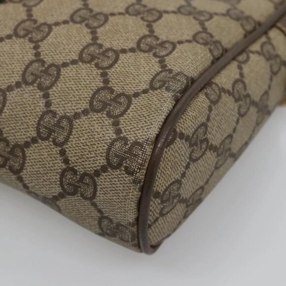 GUCCI GG Supreme Web Sherry Line Clutch Bag PVC Beige Red 56 01 012 Auth BA1131 - Picture 4 of 16